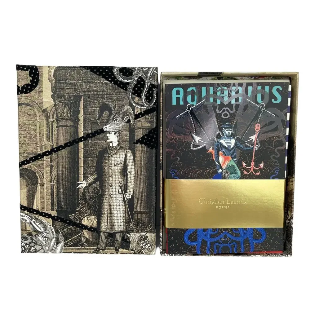 Christian Lacroix Astrologie Designer Note Card Set 12 Zodiac Signs -Never Used